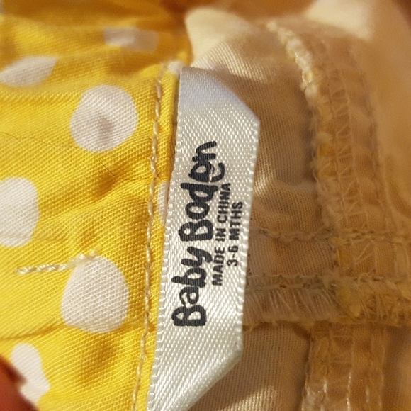 Baby Boden yellow polka dot shorts 3-6 months heart pockets - Picture 4 of 4